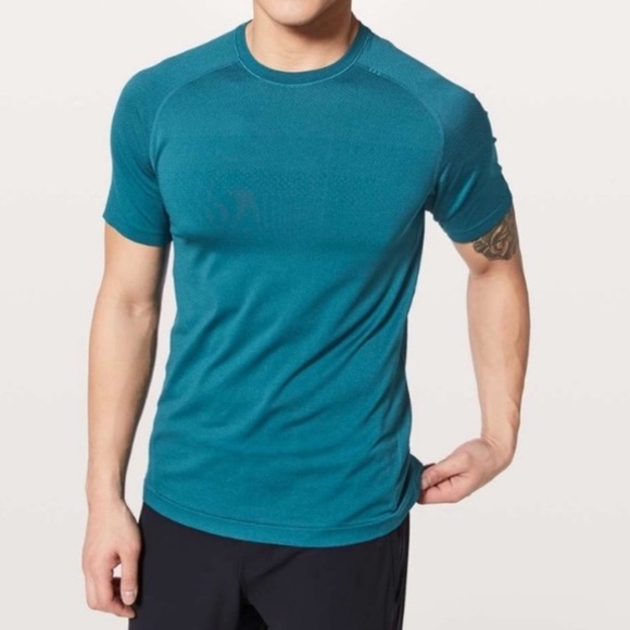 Lululemon Metal Vent Tech Short Sleeve in Capri Teal Mens Size Extra Large XL - Picture 2 of 6